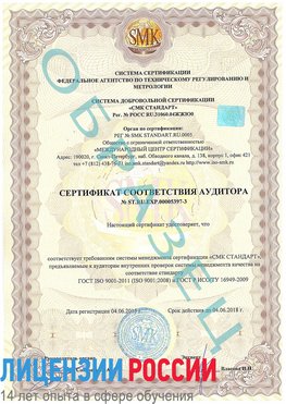 Образец сертификата соответствия аудитора №ST.RU.EXP.00005397-3 Югорск Сертификат ISO/TS 16949